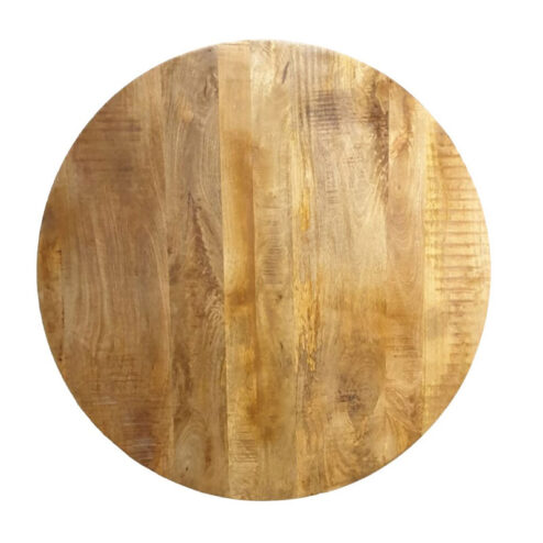 Eettafelblad industrieel rond mango hout