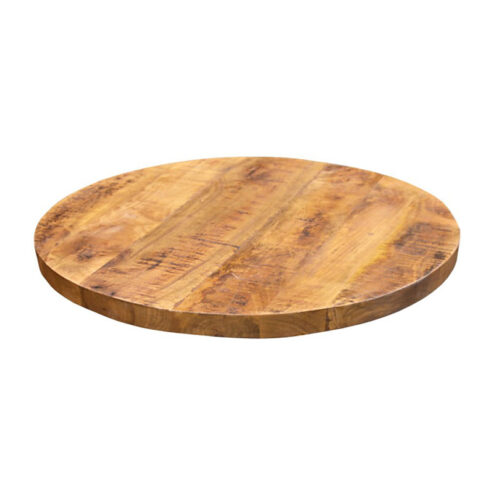 Eettafelblad industrieel rond mango hout