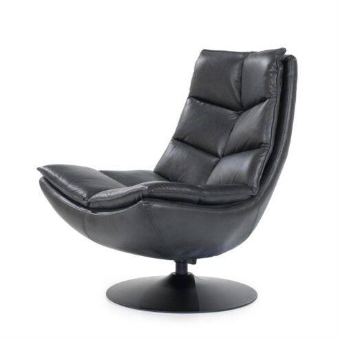 Fauteuil Sven - zwart boho leder