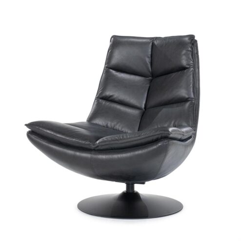 Fauteuil Sven - zwart boho leder