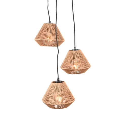 Hanglamp 3-Lichts Brooke Naturel Jute