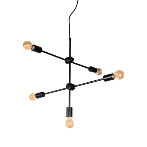 Hanglamp Grace 5-Lichts Zwart Metaal