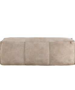 Poef Lilly - Taupe suede leer rechthoek 120cm