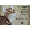 A home Bengal Cat - metalen bord
