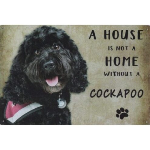 A home Cockapoo Black - metalen bord