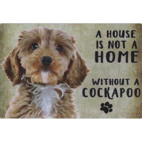 A home Cockapoo Brown - metalen bord