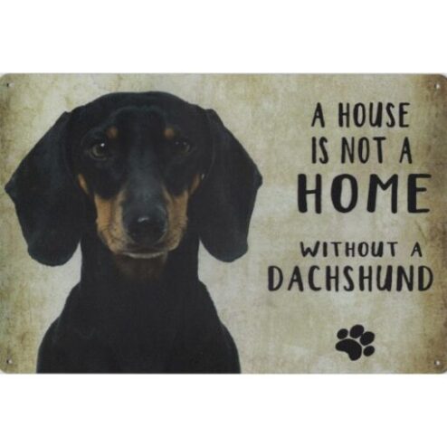 A home Dachshund - metalen bord