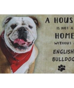 A home English Bulldog Halsdoek - metalen bord