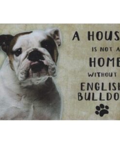 A home English Bulldog - metalen bord