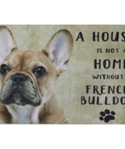 A home French Bulldog - metalen bord