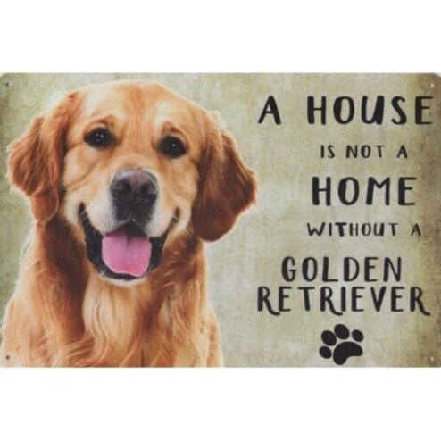 A home Golden Retriever - metalen bord