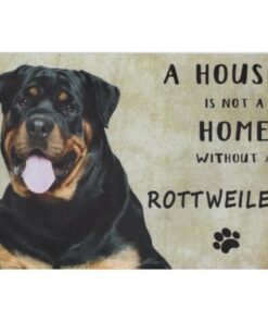 A home Rottweiler - metalen bord