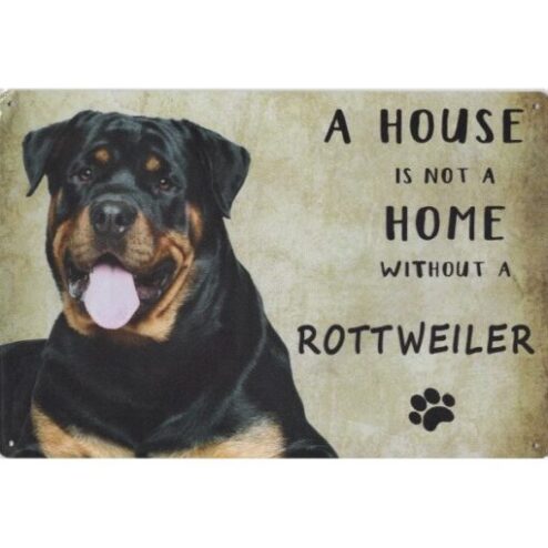 A home Rottweiler - metalen bord