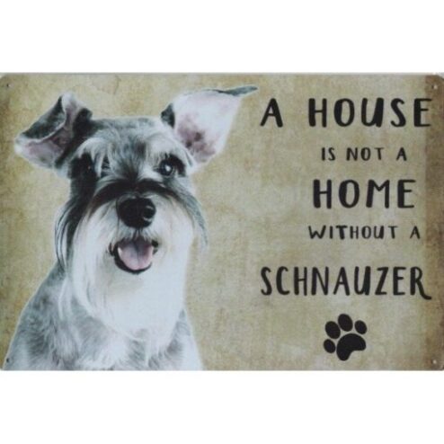 A home Schnauzer - metalen bord