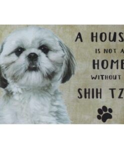 A home Shih Tzu - metalen bord