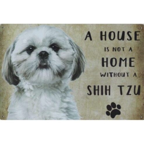 A home Shih Tzu - metalen bord