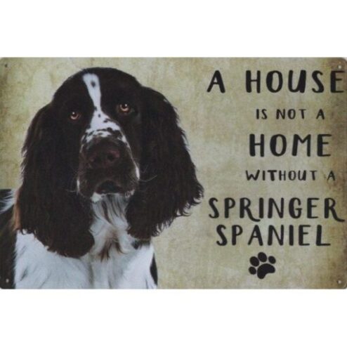 A home Springer Spaniël - metalen bord