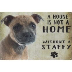 A home Staffy - metalen bord