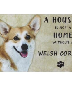 A home Welsh Corgi - metalen bord