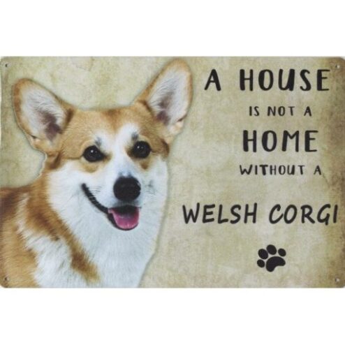 A home Welsh Corgi - metalen bord