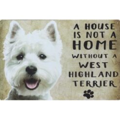A home West Highland Terriër - metalen bord