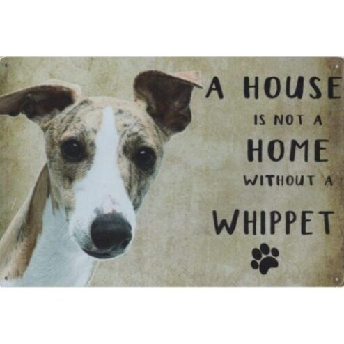 A home Whippet - metalen bord