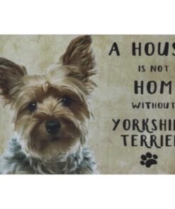 A home Yorkshire Terriër - metalen bord