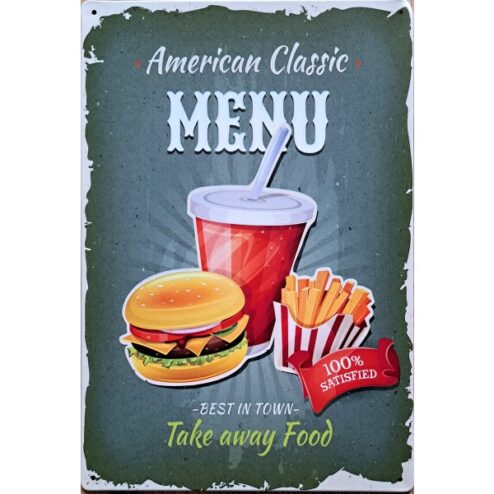 American Classic Menu - metalen bord