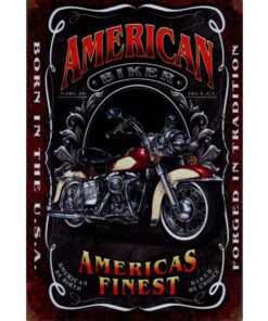 American biker - metalen bord