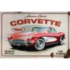 Auto Red Corvette 1962 - metalen bord