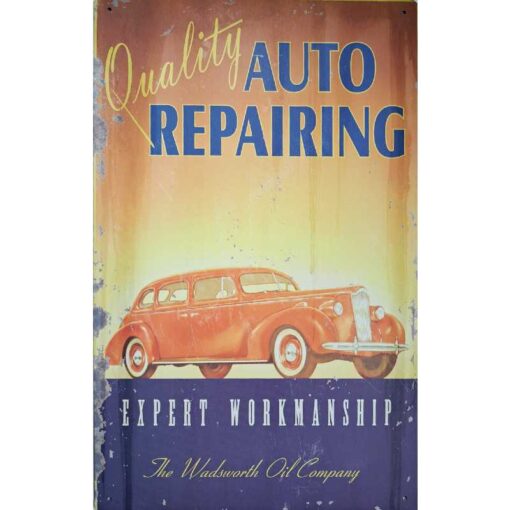 Auto Repairing - metalen bord