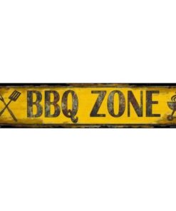 BBQ Barbeque Zone Extra Lang - metalen bord