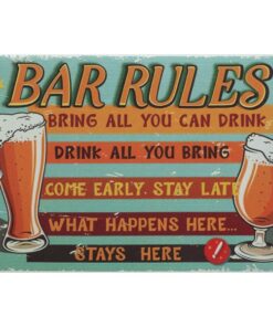 Bar Rules - metalen bord