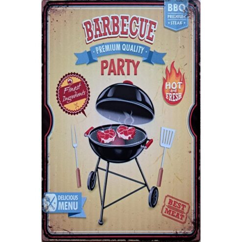 Barbeque Party - metalen bord