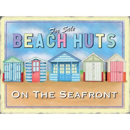 Beach Huts - metalen bord