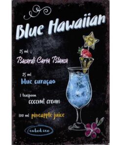 Blue Hawaiian - metalen bord