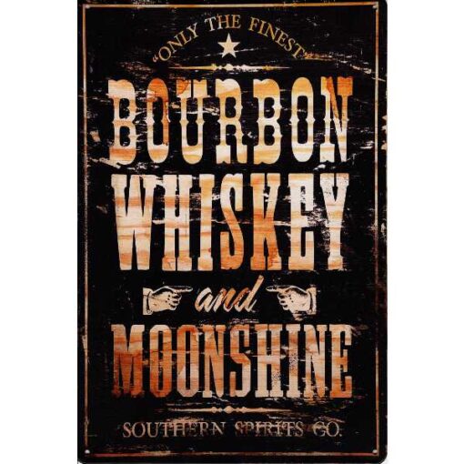 Bourbon Whiskey and Moonshine - metalen bord