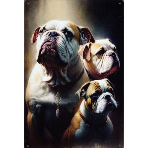 Bulldogs - metalen bord