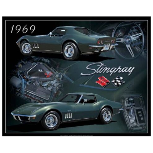 CHEVROLET CORVETTE STINGRAY 1969 - metalen bord