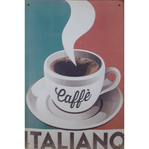 Caffé Italiano - metalen bord