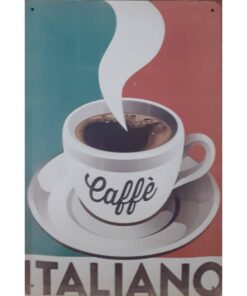 Caffé Italiano - metalen bord