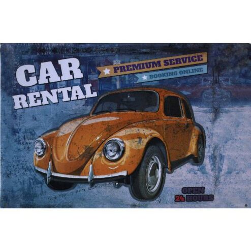 Car Rental - metalen bord