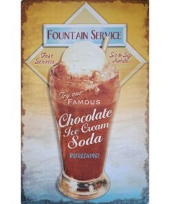 Chocolate Icecream Soda - metalen bord