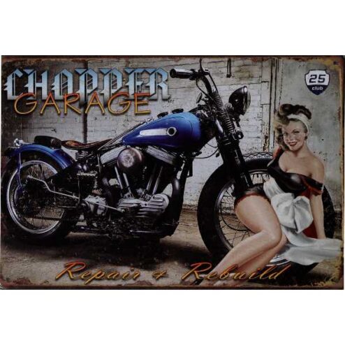 Chopper Garage - metalen bord