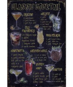 Classic Cocktail - metalen bord