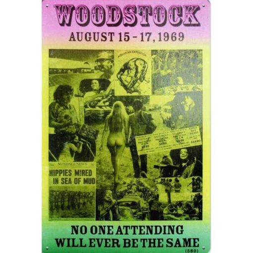 Concert Woodstock 1969 - metalen bord