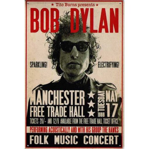 Concertbord Bob Dylan - metalen bord