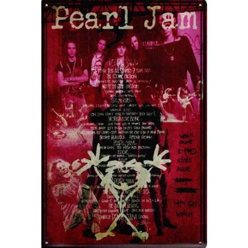 Concertbord Pearl Jam - metalen bord