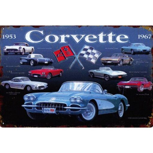 Corvette 1953-1967 - metalen bord