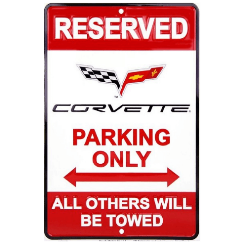 Corvette Parking only - metalen bord